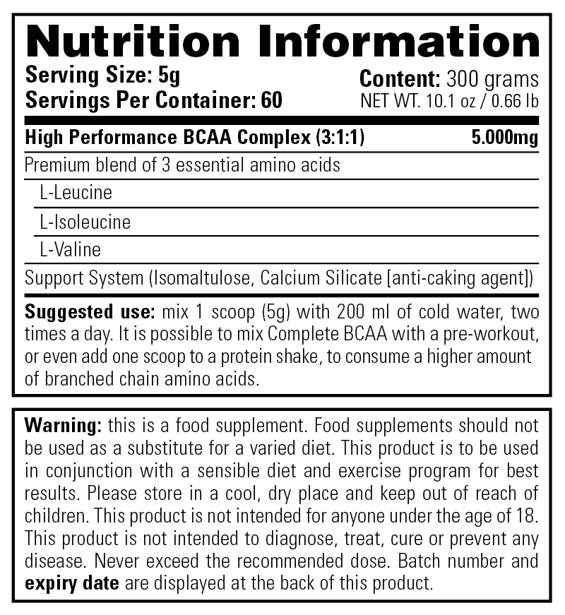 Όνομα: 01-130-071 Complete BCAA 300g-Nutrition-Information.png Εμφανίσεις: 627 Μέγεθος: 36,4 KB